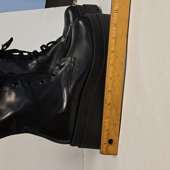 Nila & nila platform lace up woman's black boots size 40 combat grunge fall moto - Picture 17 of 17